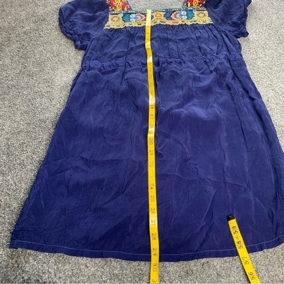 Johnny Was embroidered cap sleeve cinched waist mini dress - Picture 10 of 10